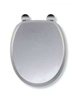 Croydex Flexi Fix Silver Quartz Toilet Seat Silver