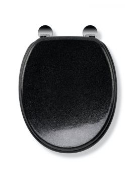 Croydex Flexi Fix Black Quartz Toilet Seat Black