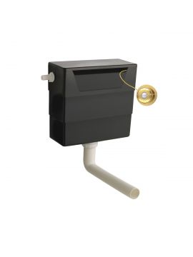 Universal Access Single Inlet Dual Flush Concealed Cistern & Traditional Brushed Brass Square Flush Plate