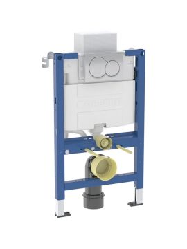 Geberit Duofix Wall Hung WC Frame with Alpha01 Round Flush Plate