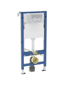 Geberit Duofix Wall Hung WC Frame with Alpha01 Round Flush Plate
