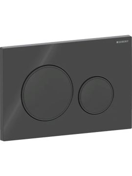 Geberit Sigma20 Round Dual Flush Plate Black / Matt Black