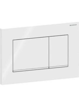 Geberit Sigma20 Square Dual Flush Plate White / Gloss Chrome
