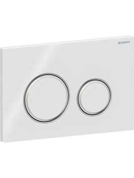 Geberit Sigma21 Round Dual Flush Plate White Glass