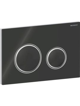 Geberit Sigma21 Round Dual Flush Plate Black Glass