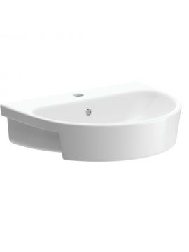 Savai Semi Recessed Basin 1TH White 555 x 435mm