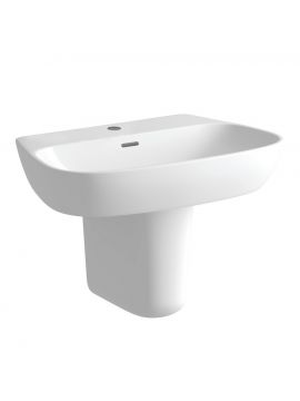 Tuasivi Basin & Semi Pedestal 1TH White 600 x 400mm