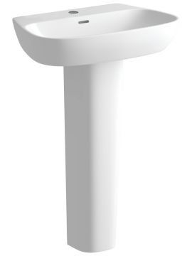 Tuasivi Basin & Full Pedestal 1TH White 600 x 400mm