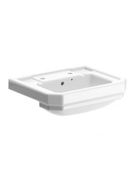 Samata Traditional Semi Recessed Basin 2TH White 550 x 450mm