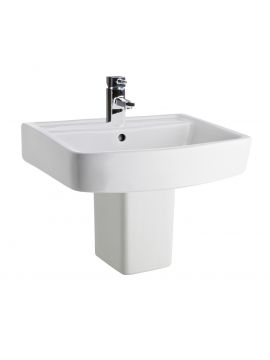 Brampton Basin & Semi Pedestal 1TH White 520 x 425mm