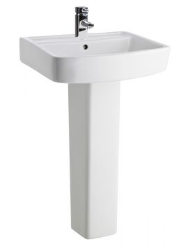 Brampton Basin & Full Pedestal 1TH White 520 x 420mm