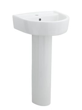 Palmer Basin & Full Pedestal 1TH White 420 x 380mm