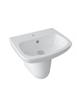 Applecroft Basin & Semi Pedestal 1TH White 500 x 400mm