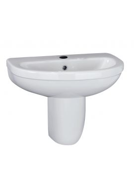 Islington Basin & Semi Pedestal 1TH White 550 x 445mm