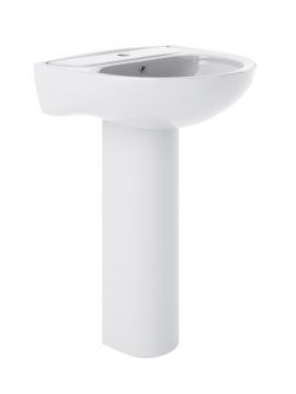 Liberty Basin & Full Pedestal 1TH White 550 x 485mm