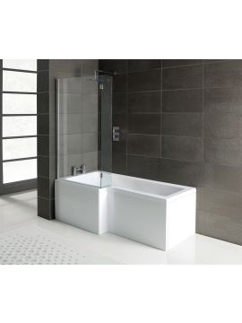 Essentials Acrylic L Shape Single Ended Bath, Panels & Screen 1700 x 700mm 0TH White Left or Right Hand