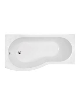 Casperia Acrylic B Shaped Single Ended Shower Bath 0TH White Left or Right Hand