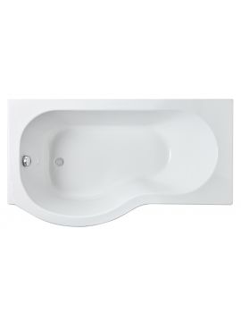 Casperia Acrylic P Shaped Single Ended Shower Bath 0TH White Left or Right Hand