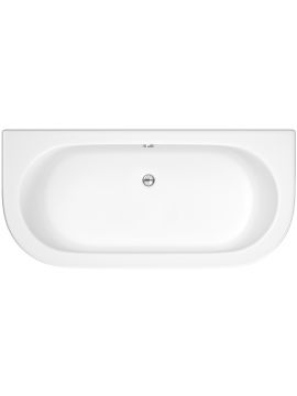 Casperia Acrylic Curved Back To Wall Double Ended Bath 1700 x 750mm 0TH White