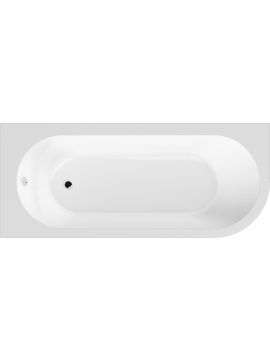 Casperia Acrylic Back To Wall Curved Single Ended Standard Bath 1700 x 725mm 0TH White Left or Right Hand