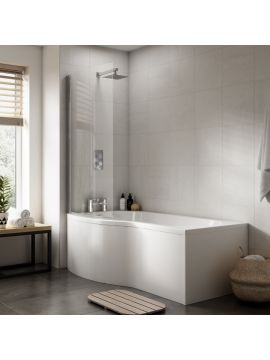 Casperia Acrylic B Shaped Bath Panel White