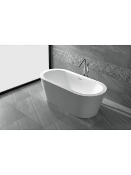 Rotello Round Acrylic Freestanding Bath with Integrated Waste 0TH White