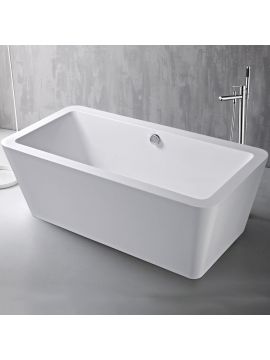 Secli Square Acrylic Freestanding Bath with Integrated Waste 1700 x 800mm 0TH White