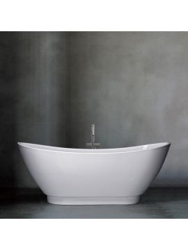 Buturo Boat Acrylic Freestanding Bath with Integrated Waste 1750 x 750mm 0TH White