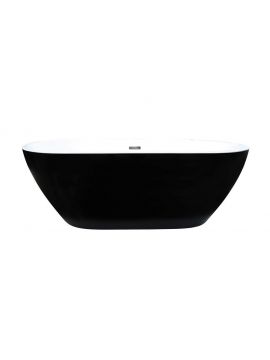 Cropani Cocoon Acrylic Freestanding Whirlpool 8 Jet Bath with Integrated Waste 1700 x 800mm 0TH Black