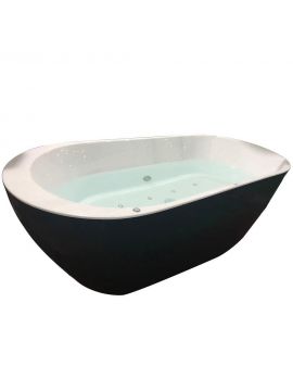 Cropani Cocoon Acrylic Freestanding Whirlpool 20 Jet Bath with Integrated Waste 1700 x 800mm 0TH