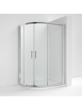 Aversa 6 Framed Double Door Offset Quadrant Shower Enclosure Silver Frame Clear Glass