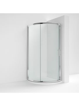 Aversa 6 Framed Single Door Entry Quadrant Shower Enclosure 1850 x 860 x 6mm Silve Frame Clear Glass