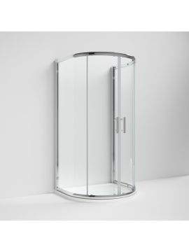 Aversa 6 Framed U Shape Double Door Quadrant Shower Enclosure 1850 x 1050/952 x 6mm Silver Frame Clear Glass