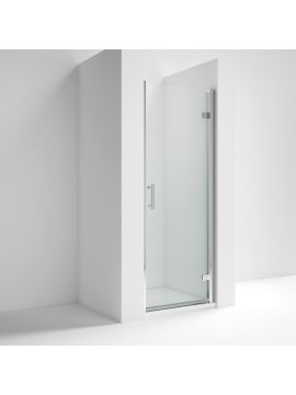 Aversa 6 Semi-Frameless Hinged Shower Enclosure Silver Frame Clear Glass