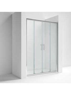 Aversa 6 Framed Double Sliding Shower Enclosure Silver Frame Clear Glass