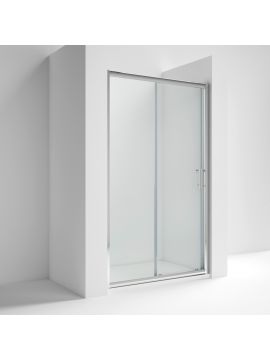 Aversa 6 Framed Single Sliding Shower Enclosure Silver Frame Clear Glass