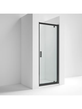 Balano 6 Framed Pivot Shower Enclosure Black Frame Clear Glass