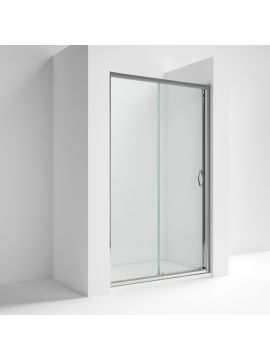 Caravita 5 Framed Single Sliding Shower Enclosure Silver Frame Clear Glass