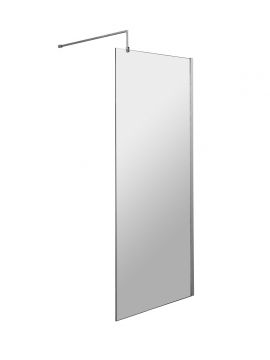 Varcaturo Wetroom 8 Glass Panel and Wall Profile Silver Frame Clear Glass