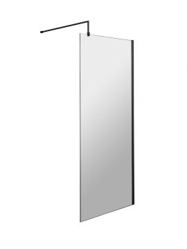 Varcaturo Wetroom 8 Glass Panel and Wall Profile Matt Black Frame Clear Glass