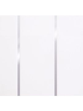 Basico White Silver Embedded High Gloss PVC Waterproof Shower Panel