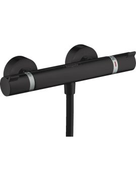 Hansgrohe Ecostat Comfort Thermostatic Shower Mixer Exposed Installation Matt Black