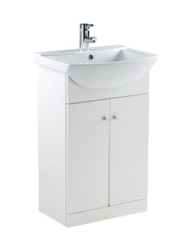 Elation Ikoma 550 Freestanding Vanity Unit & Basin 545mm White Gloss