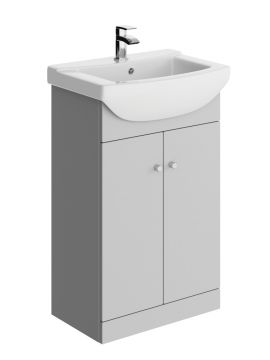 Elation Ikoma 550 Freestanding Vanity Unit & Basin 545mm Pearl Grey Matt