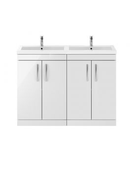 Artena Four Door Floor Standing Vanity Unit & Double Mid-Edge Basin 1200mm