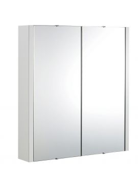 Deruta Double Door Wall Hung Mirror Cabinet 650 x 617 x 110mm Gloss White