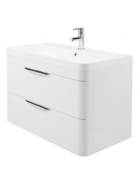 Perugia Double Drawer Wall Hung Vanity Unit & Basin 800mm