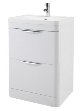 Perugia Double Drawer Floor Standing Vanity Unit & Basin 600mm