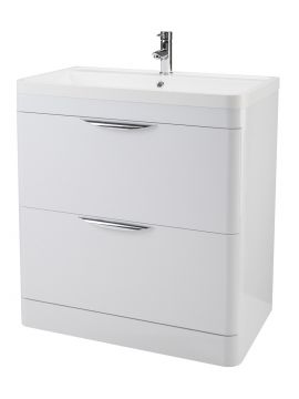 Perugia Double Drawer Floor Standing Vanity Unit & Basin 800mm