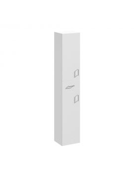 Marolino Double Door & Single Drawer Floor Standing Slimline Tall Unit 1902 x 350 x 300mm Gloss White